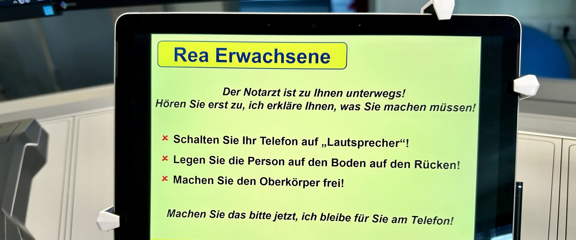 Reanimationshilfe Erwachsene auf dem Touch